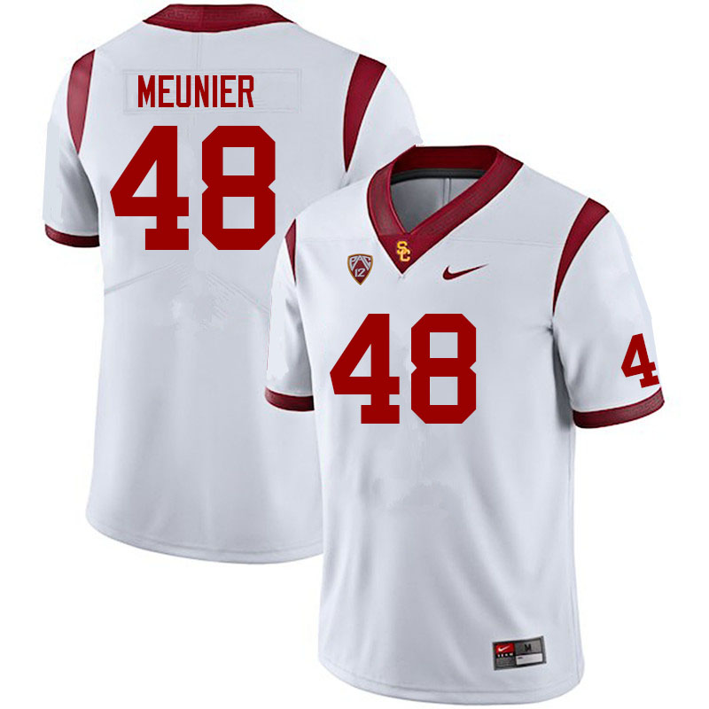 Men #48 Daniel Meunier USC Trojans College Football Jerseys Sale-White